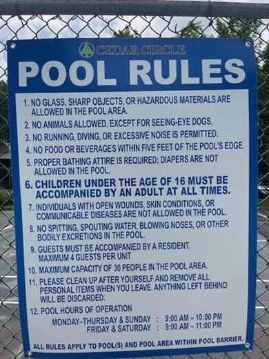Pool Signs